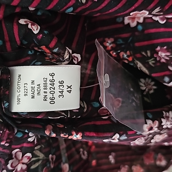 Only Necessities house dress black floral print 4X pockets mumu cotton - Picture 5 of 5